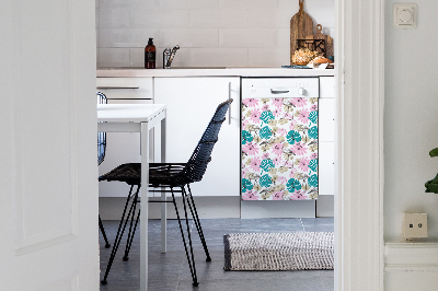 Adesivo magnetico per lavastoviglie Flamingos dipinti