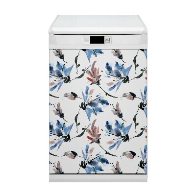 Coperchio magnetico decorativo per lavastoviglie Fiori ad acquerello