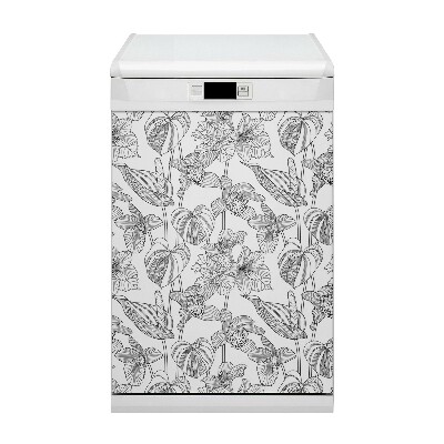 Adesivo magnetico per lavastoviglie Fiori di contorni