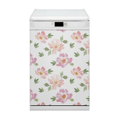 Coperchio magnetico decorativo per lavastoviglie Fiori ad acquerello