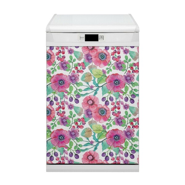 Copertura magnetica per porta della lavastoviglie Fiori e bacche