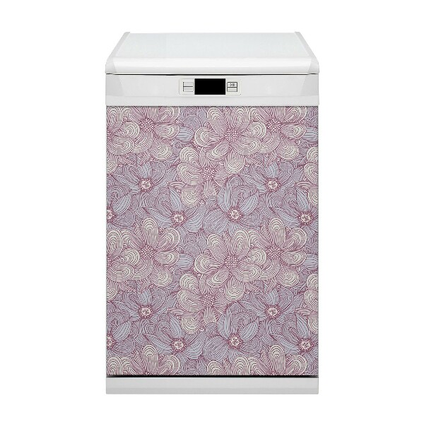 Coperchio magnetico decorativo per lavastoviglie Doodle Fiori