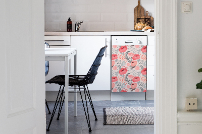 Copertura magnetica per porta della lavastoviglie Poppies dipinti