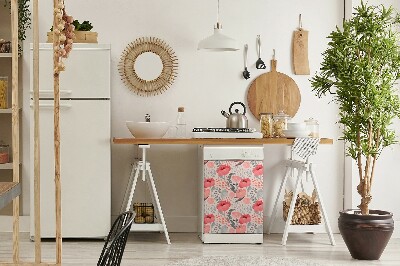 Copertura magnetica per porta della lavastoviglie Poppies dipinti