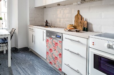Copertura magnetica per porta della lavastoviglie Poppies dipinti