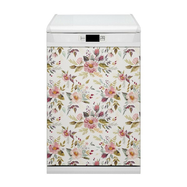 Copertura magnetica per porta della lavastoviglie Fiori del campo vintage