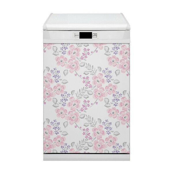 Copertura magnetica per porta della lavastoviglie Pattern floreale