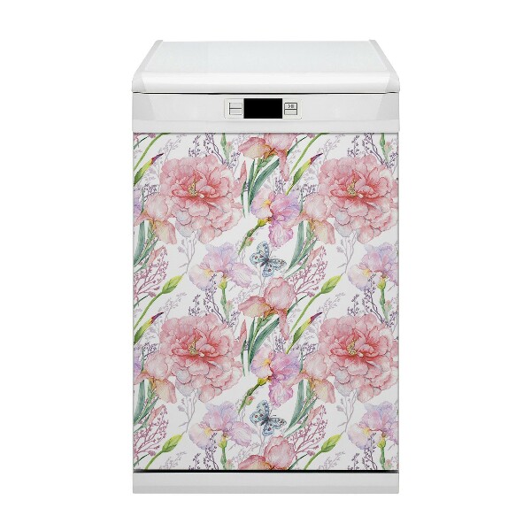 Copertura magnetica per porta della lavastoviglie Fiori di peonie