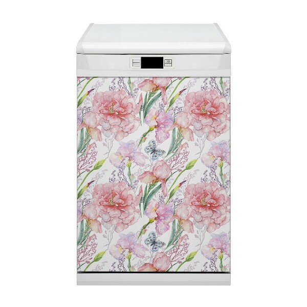 Copertura magnetica per porta della lavastoviglie Fiori Peonies