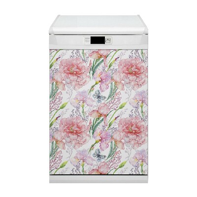 Copertura magnetica per porta della lavastoviglie Fiori di peonie