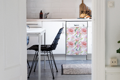 Copertura magnetica per porta della lavastoviglie Fiori Peonies