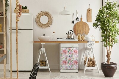 Copertura magnetica per porta della lavastoviglie Fiori Peonies