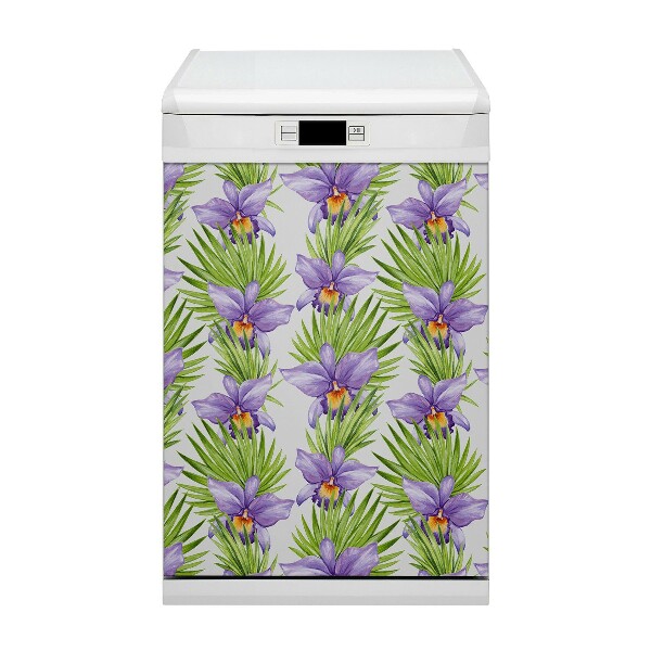 Copertura magnetica per porta della lavastoviglie Fiori viola