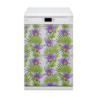 Copertura magnetica per porta della lavastoviglie Fiori viola