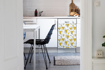 Coperchio magnetico decorativo per lavastoviglie Ruote e triangoli