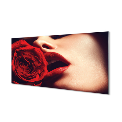 Quadro acrilico Labbra da donna rosa