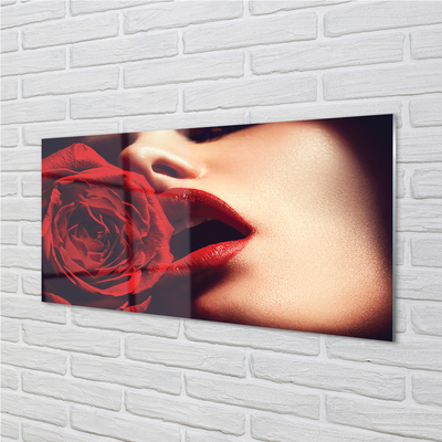 Quadro acrilico Labbra da donna rosa