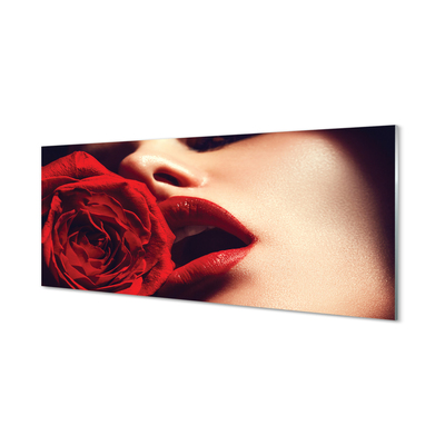 Quadro acrilico Labbra da donna rosa