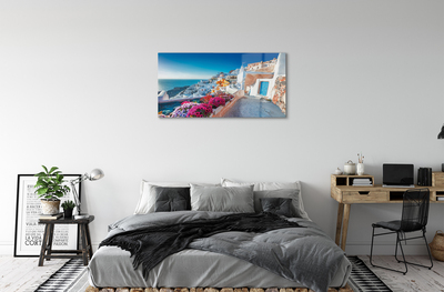 Quadro acrilico Edifici della Grecia Fiori di mare