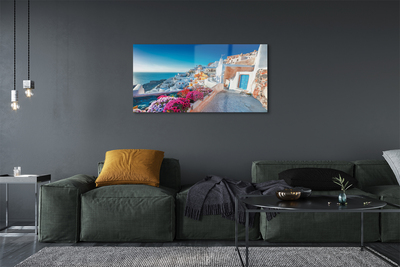 Quadro acrilico Edifici della Grecia Fiori di mare