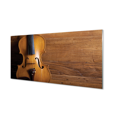 Quadro su vetro acrilico Violino sul legno