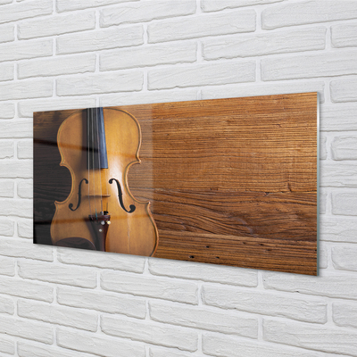 Quadro su vetro acrilico Violino sul legno