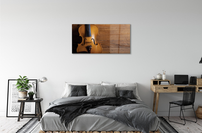 Quadro su vetro acrilico Violino sul legno