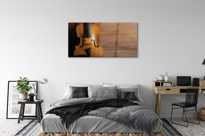 Quadro su vetro acrilico Violino sul legno