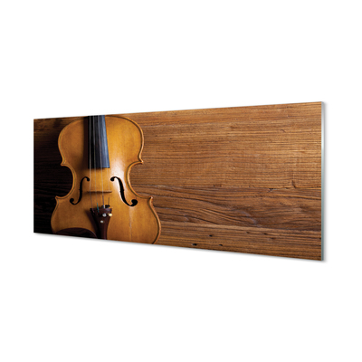 Quadro su vetro acrilico Violino sul legno