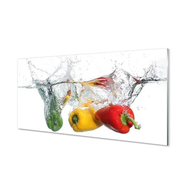 Quadro acrilico Peperoni colorati in acqua