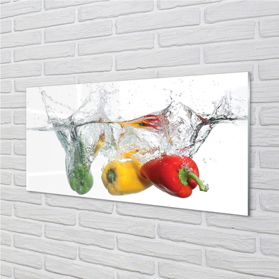 Quadro acrilico Peperoni colorati in acqua