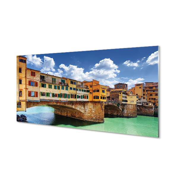 Quadro su vetro acrilico Italia Bridges River Buildings