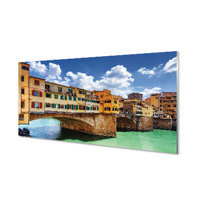 Quadro su vetro acrilico Italia Bridges River Buildings