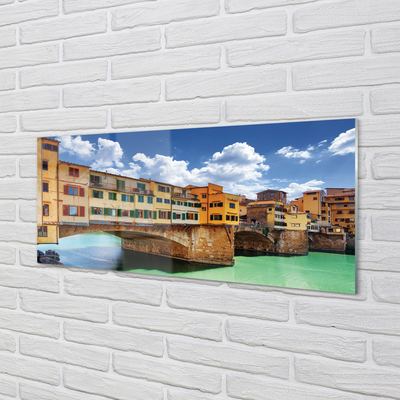 Quadro su vetro acrilico Italia Bridges River Buildings