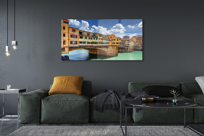 Quadro su vetro acrilico Italia Bridges River Buildings