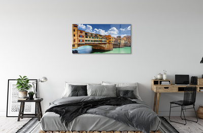 Quadro su vetro acrilico Italia Bridges River Buildings