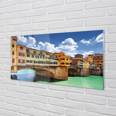 Quadro su vetro acrilico Italia Bridges River Buildings