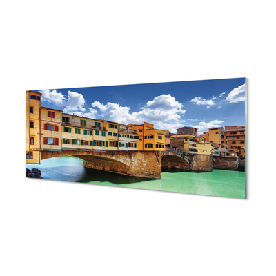 Quadro su vetro acrilico Italia Bridges River Buildings