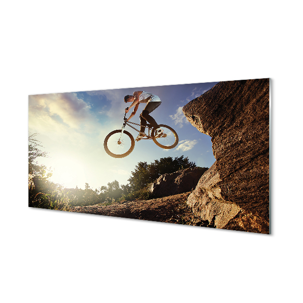 Quadro su vetro acrilico Nuvole di mountain bike cielo