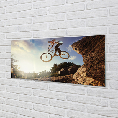 Quadro su vetro acrilico Nuvole di mountain bike cielo