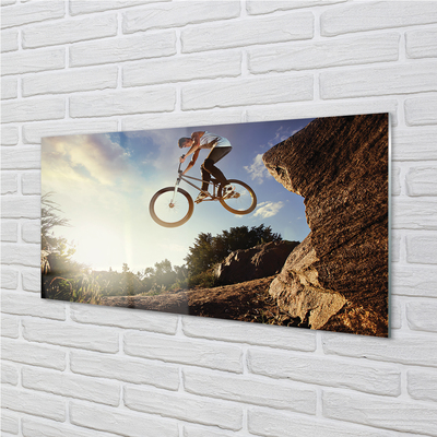 Quadro su vetro acrilico Nuvole di mountain bike cielo