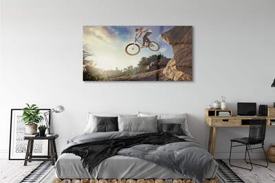 Quadro su vetro acrilico Nuvole di mountain bike cielo