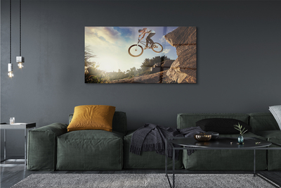 Quadro su vetro acrilico Nuvole di mountain bike cielo