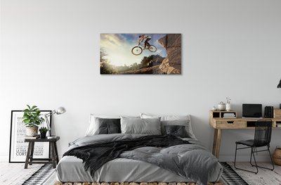 Quadro su vetro acrilico Nuvole di mountain bike cielo