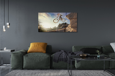 Quadro su vetro acrilico Nuvole di mountain bike cielo