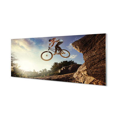 Quadro su vetro acrilico Nuvole di mountain bike cielo