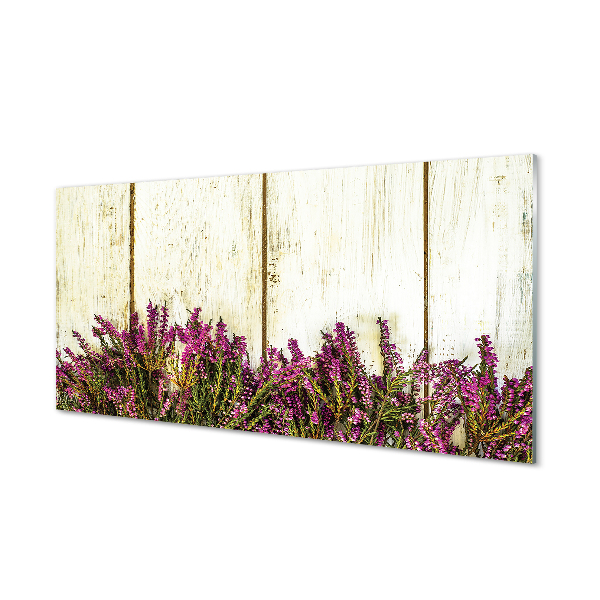 Quadro in vetro acrilico Fiori della tavola viola