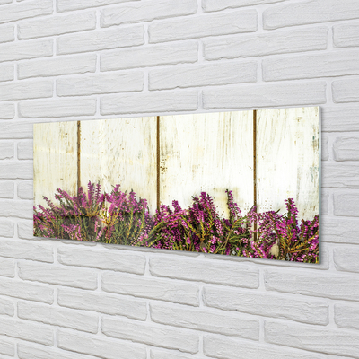 Quadro in vetro acrilico Fiori della tavola viola