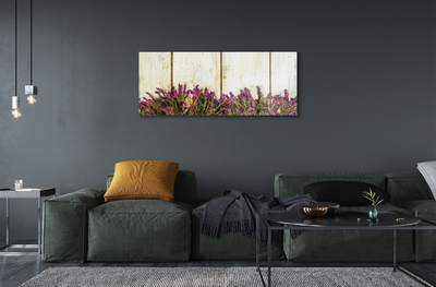 Quadro in vetro acrilico Fiori della tavola viola