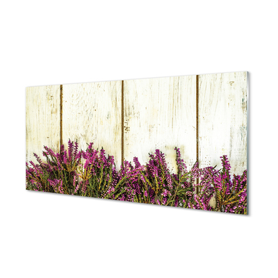 Quadro in vetro acrilico Fiori della tavola viola